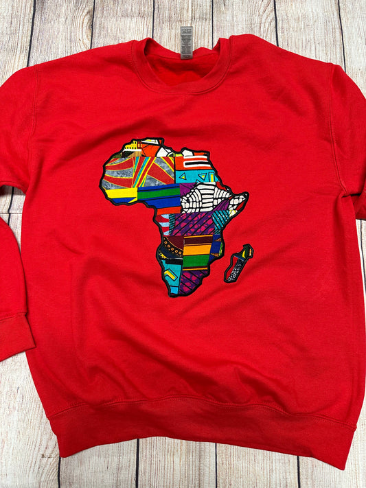 Africa Sweatshirt with fabric appliqué